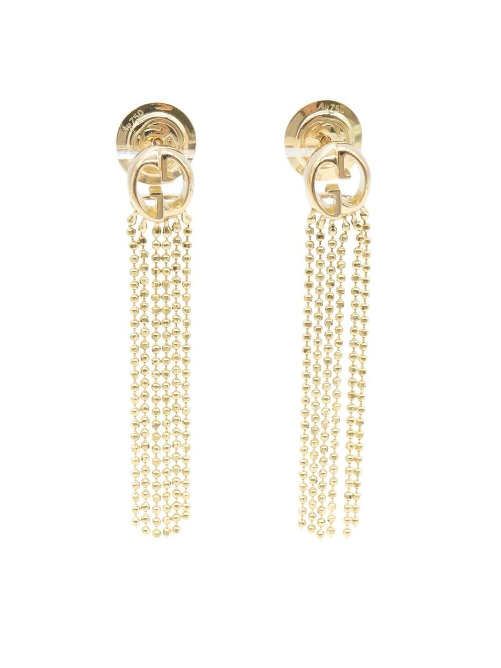 Gucci Gg Fringe Long Pierced Earrings #351947G10B
